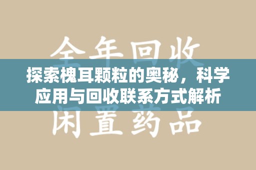 武汉探索槐耳颗粒的奥秘，科学应用与回收联系方式解析